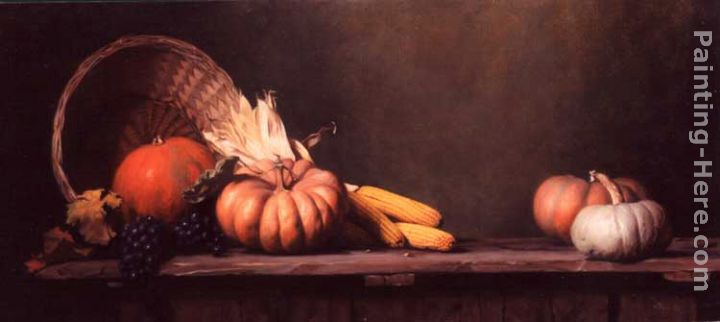 Still Life with Pumpkins and Corn painting - Maureen Hyde Still Life with Pumpkins and Corn art painting